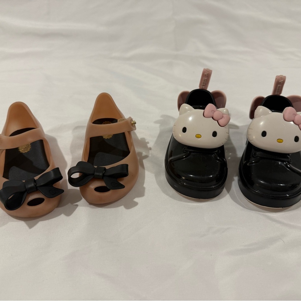 Mini Melissa Black and Pink Toddler Shoes Bundle
